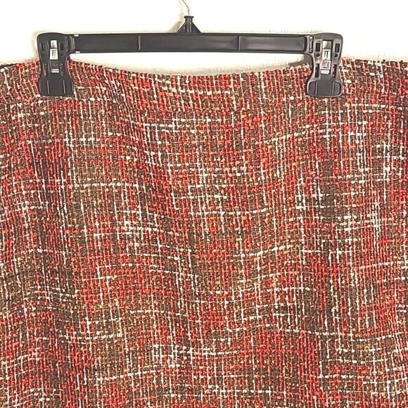 Dalia Collection Modern Fit Skirt, Brown & Orange Tweed, Size 14, NWT - Picture 2 of 7